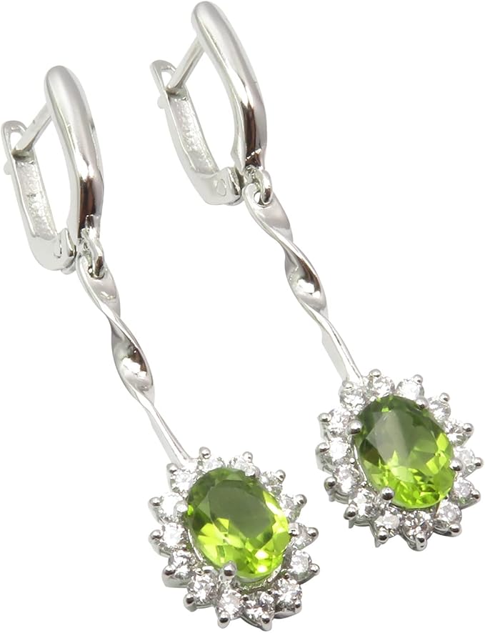 silverstarjewel 925 纯银真橄榄石耳环 4.